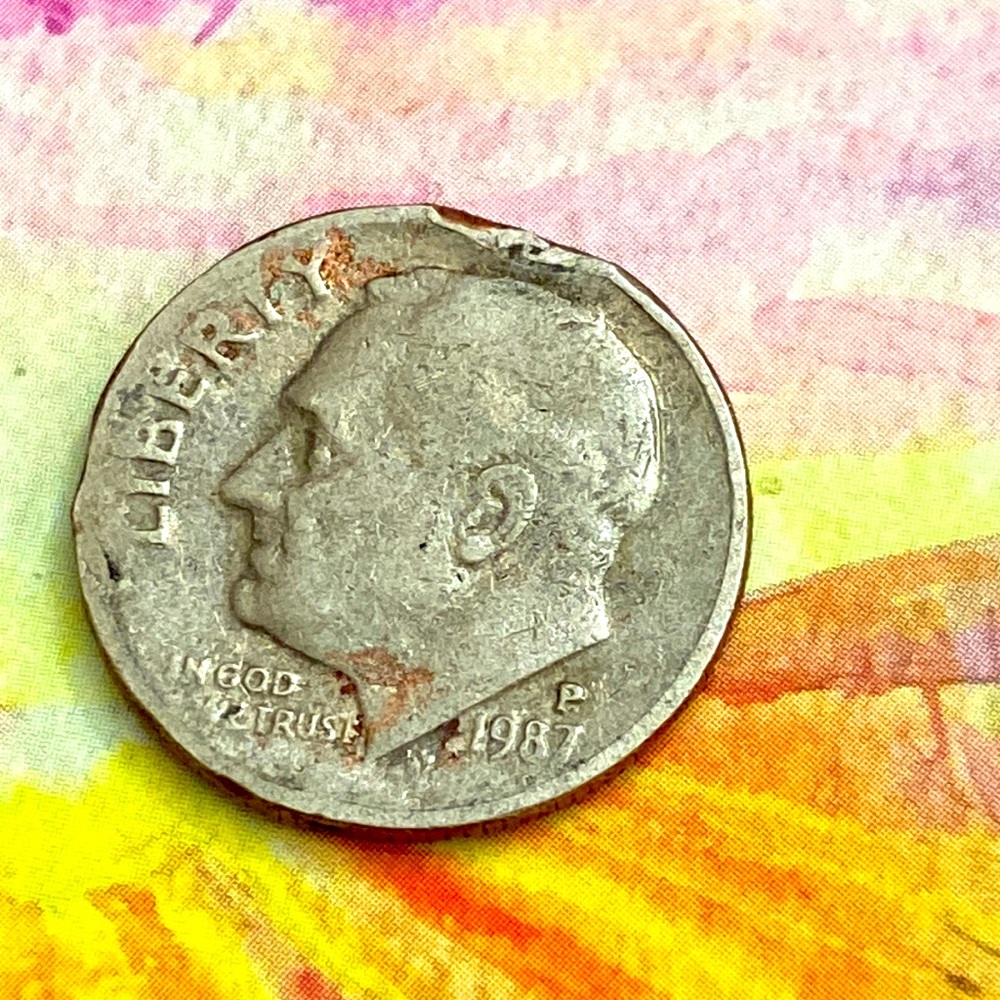 Vintage 1987P Dime Multiple Plan-chard Errors